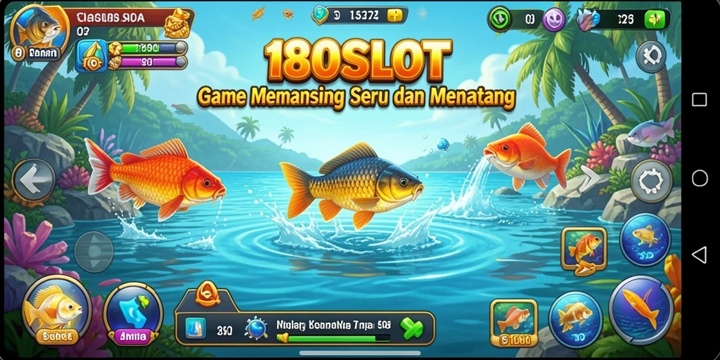 Screenshot gameplay 180SLOT yang menunjukkan keseruan memancing.
