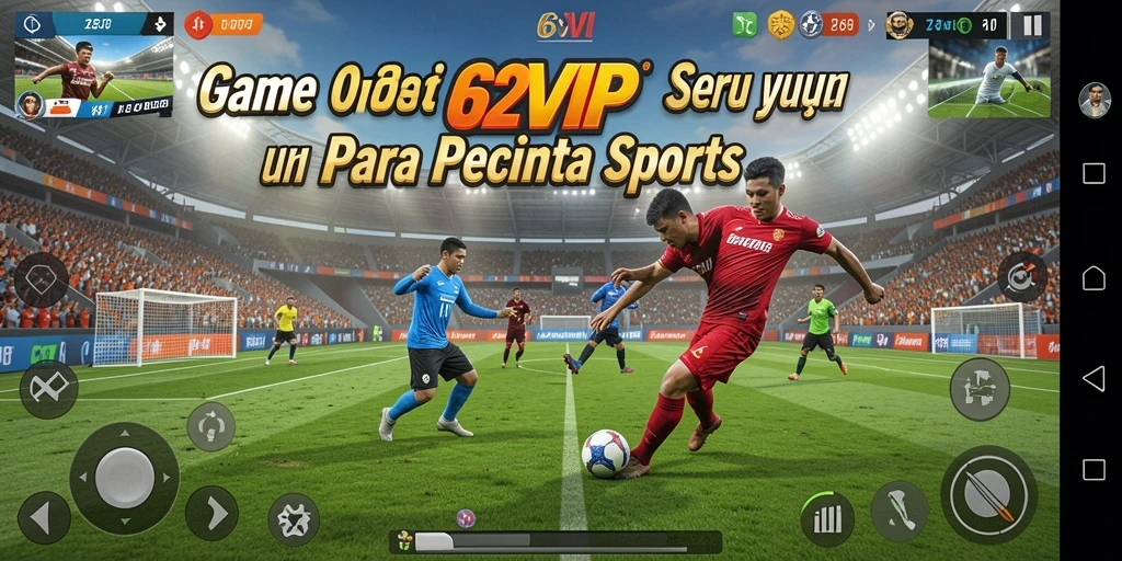 Tampilan gameplay menakjubkan dari 62VIP yang menggambarkan aksi olahraga.