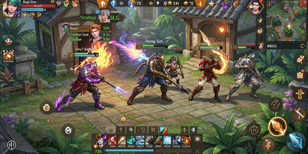 Tangkapan layar utama menampilkan strategi seru dalam gameplay SLG.