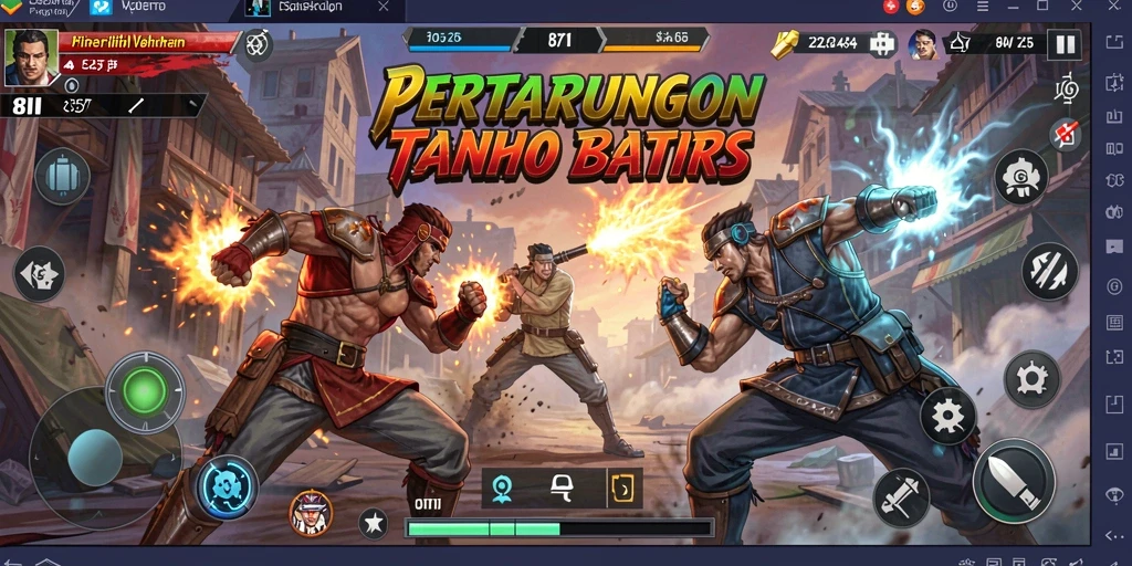 Tampilan gameplay pertarungan yang intens dan mendebarkan di 8II.