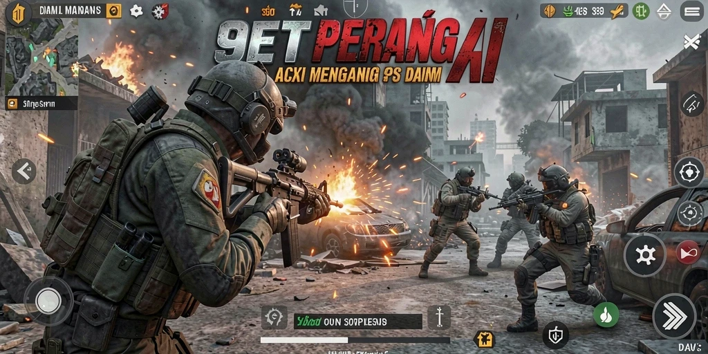 Tangkapan layar menampilkan aksi seru dalam gameplay FPS di 9ET.