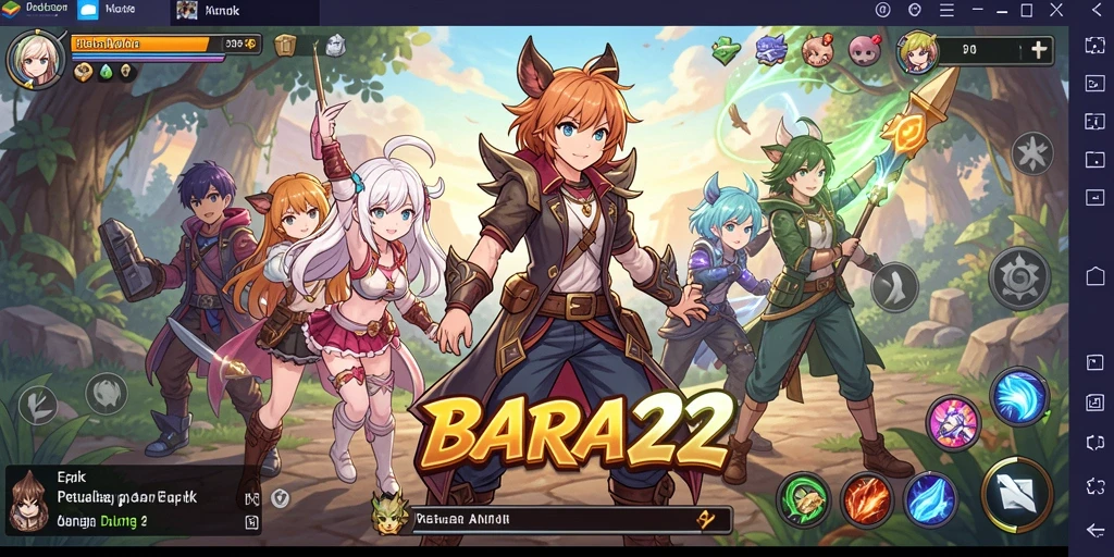 Tampilan gameplay seru BARA22 dengan karakter Anime yang menarik.