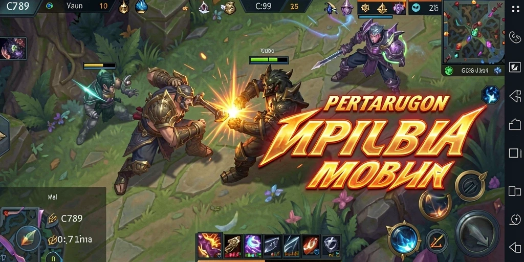 Screenshot gameplay C789 menunjukkan aksi seru dalam pertempuran MOBA.