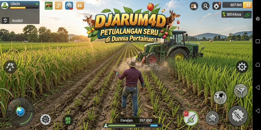 Screenshot gameplay yang menampilkan aktivitas bertani di DJARUM4D.