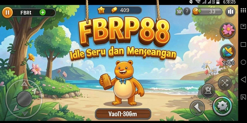 Tampilan gameplay FBRP88 dengan karakter idle beraksi.