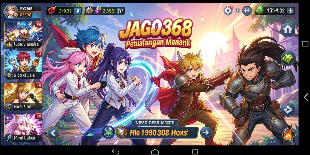 Tampilan screenshot gameplay <strong>JAGO368</strong> yang menampilkan karakter Anime dalam pertempuran.
