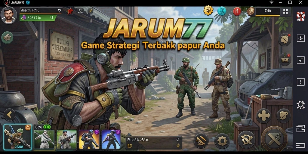 Tangkapan layar gameplay seru JARUM77 yang menggambarkan strategi dalam pertempuran.