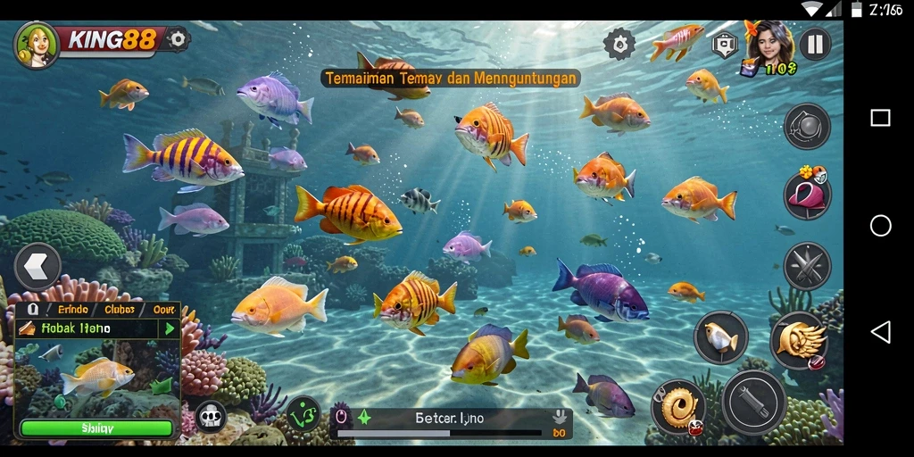 Screenshot KING88 menampilkan aksi seru dalam menangkap ikan.