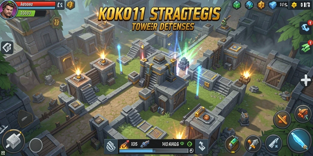 Tampilkan aksi seru dalam Tower Defense KOKO11 dengan menara strategis.