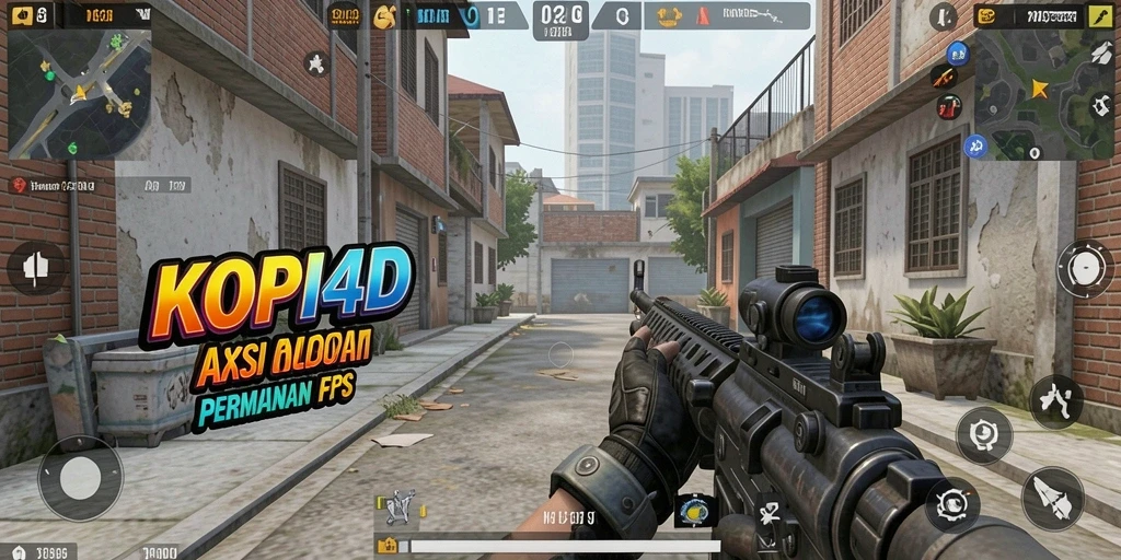 Screenshot utama KOPI4D menampilkan aksi seru dalam game FPS.