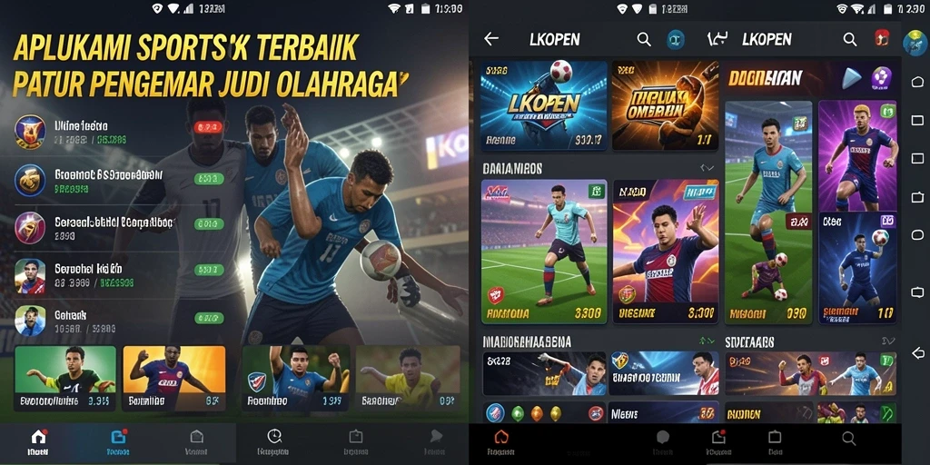 Tampilan antarmuka LKOPEN dengan pilihan taruhan olahraga.