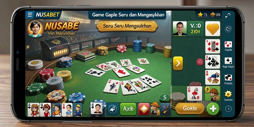 Tampilan menarik gameplay Gaple di NUSABET.