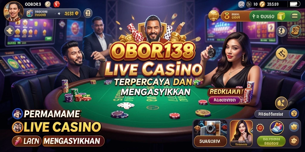Tampilan menarik dari permainan Live Casino OBOR138 dengan dealer langsung.