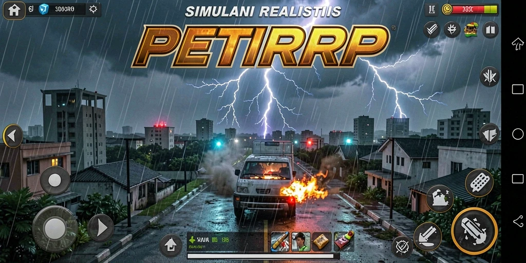 Cuplikan gameplay <strong>PETIRRP</strong> menampilkan simulasi yang mendalam dan realistis.