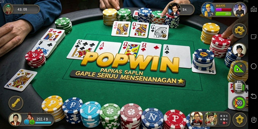 Tampilan seru saat bermain Gaple di POPWIN.