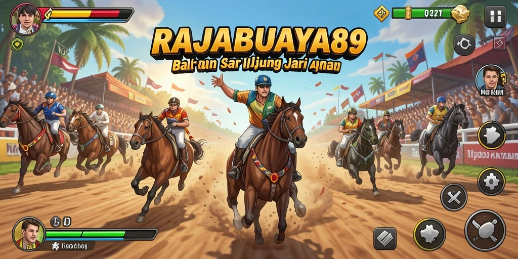 Screenshot gameplay RAJABUAYA89 menampilkan balapan yang seru dan menegangkan.