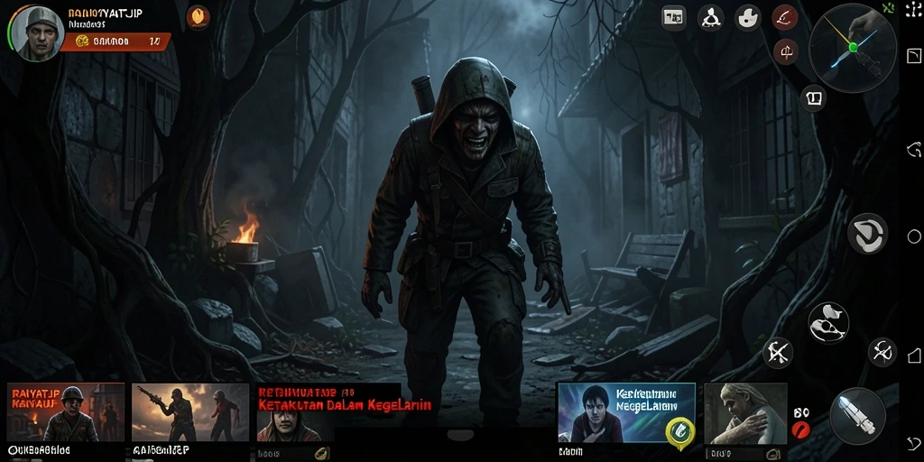 Tampilan gameplay RAKYATJP yang menegangkan di dunia penuh misteri.