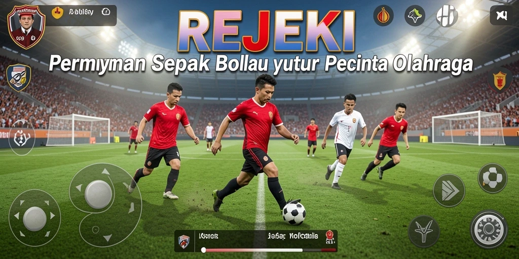 Screenshot gameplay <strong>REJEKI</strong> yang menunjukkan aksi panas di lapangan.