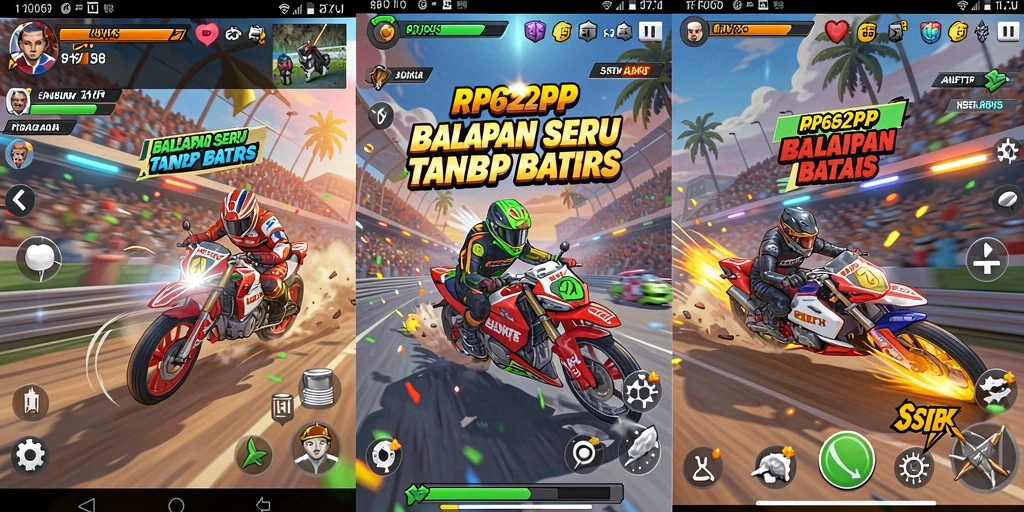 Tampilan gameplay seru dalam RP62RP yang penuh aksi balapan.
