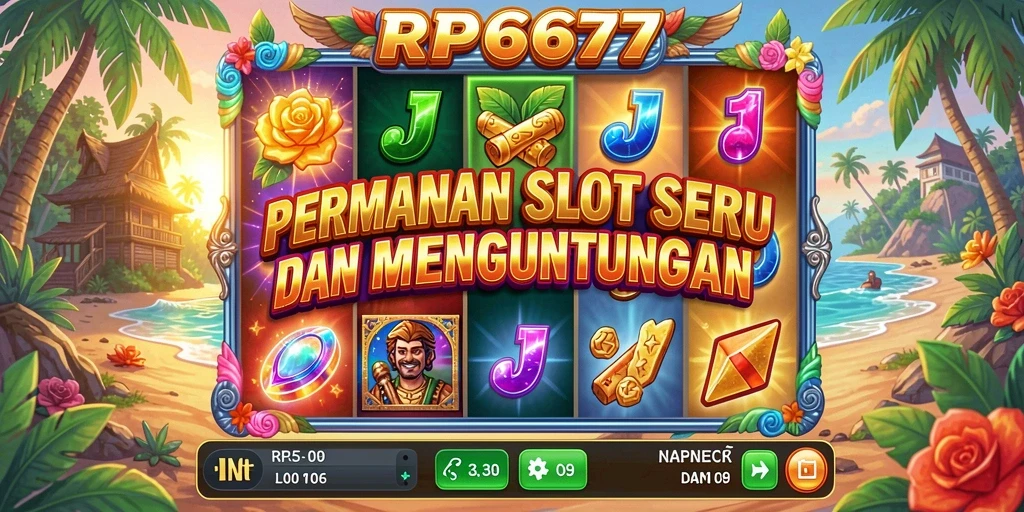 Screenshot gameplay Slot RP6677 yang menampilkan momen kemenangan pemain.