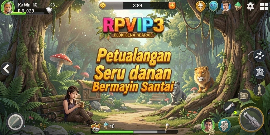 Tampilan gameplay RPVIP3 yang penuh warna dan seru.