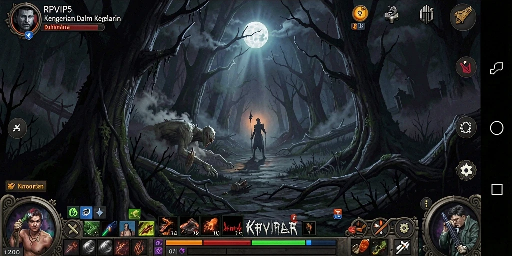 Screenshot RPVIP5 menampilkan suasana mencekam saat gameplay.