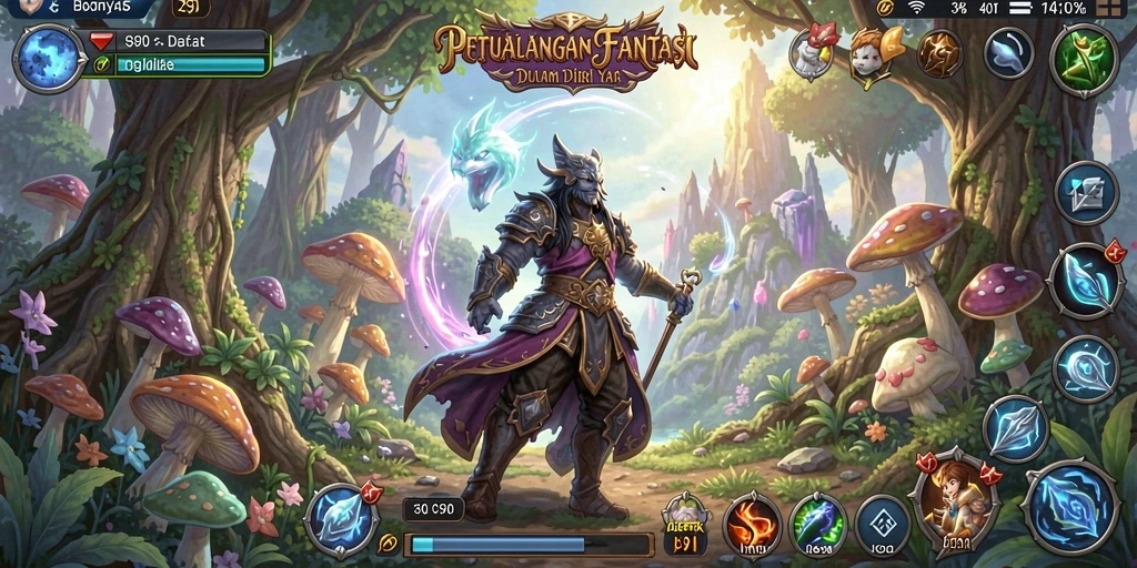 Tampilan pemain yang beraksi dalam dunia fantastis S80.