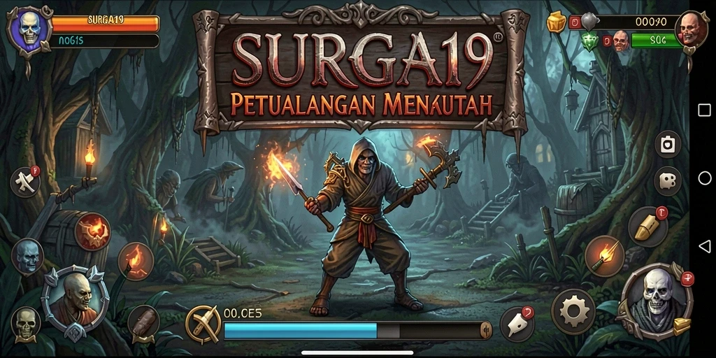 Tangkapan layar SURGA19 menampilkan suasana permainan yang menyeramkan.