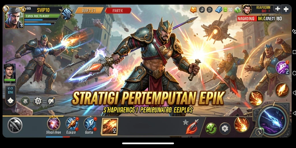 Screenshot gameplay SVIP10 menunjukkan pertempuran strategis yang mendebarkan.