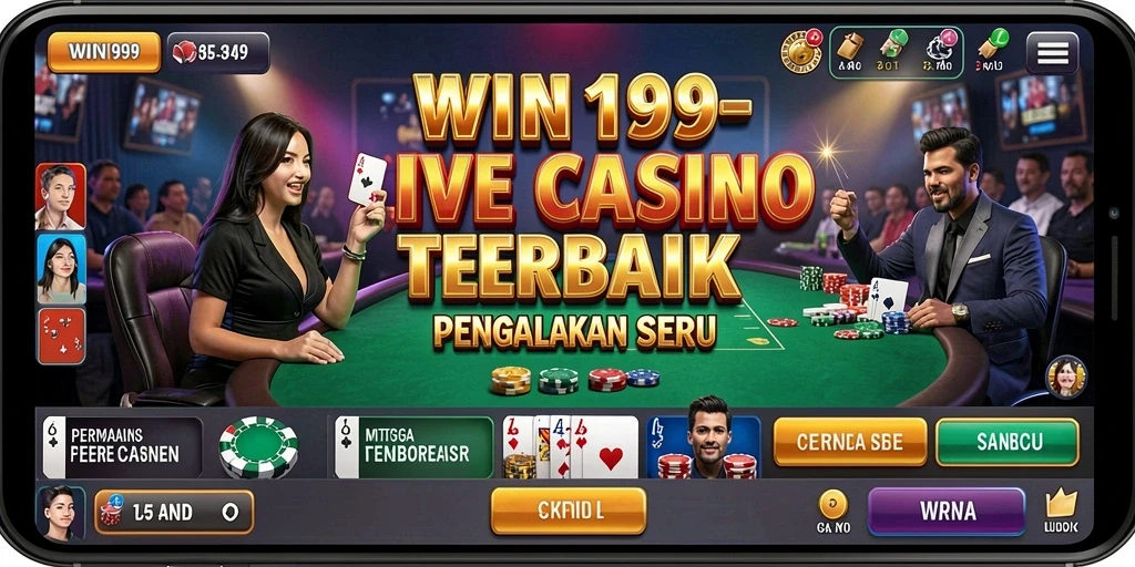 Tampilan gameplay Live Casino yang mendebarkan di WIN199.