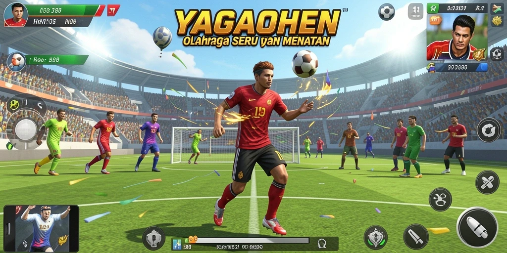 Tampilan gameplay YAGAOHEN yang mendebarkan dan penuh aksi olahraga.