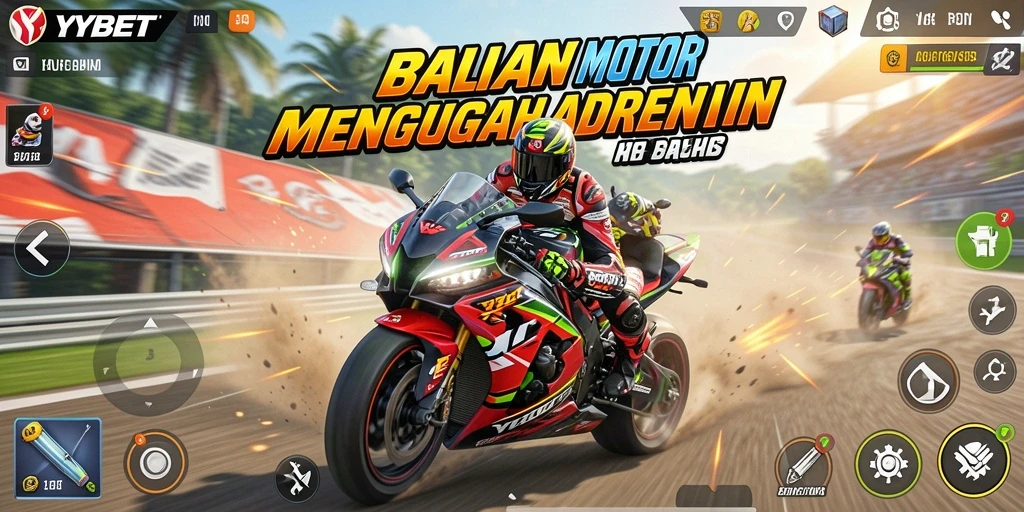 Gameplay melaju kencang dalam balapan motor yang mendebarkan.